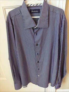 Boys Robert Graham navy  and pink  stripe Dress Shirt